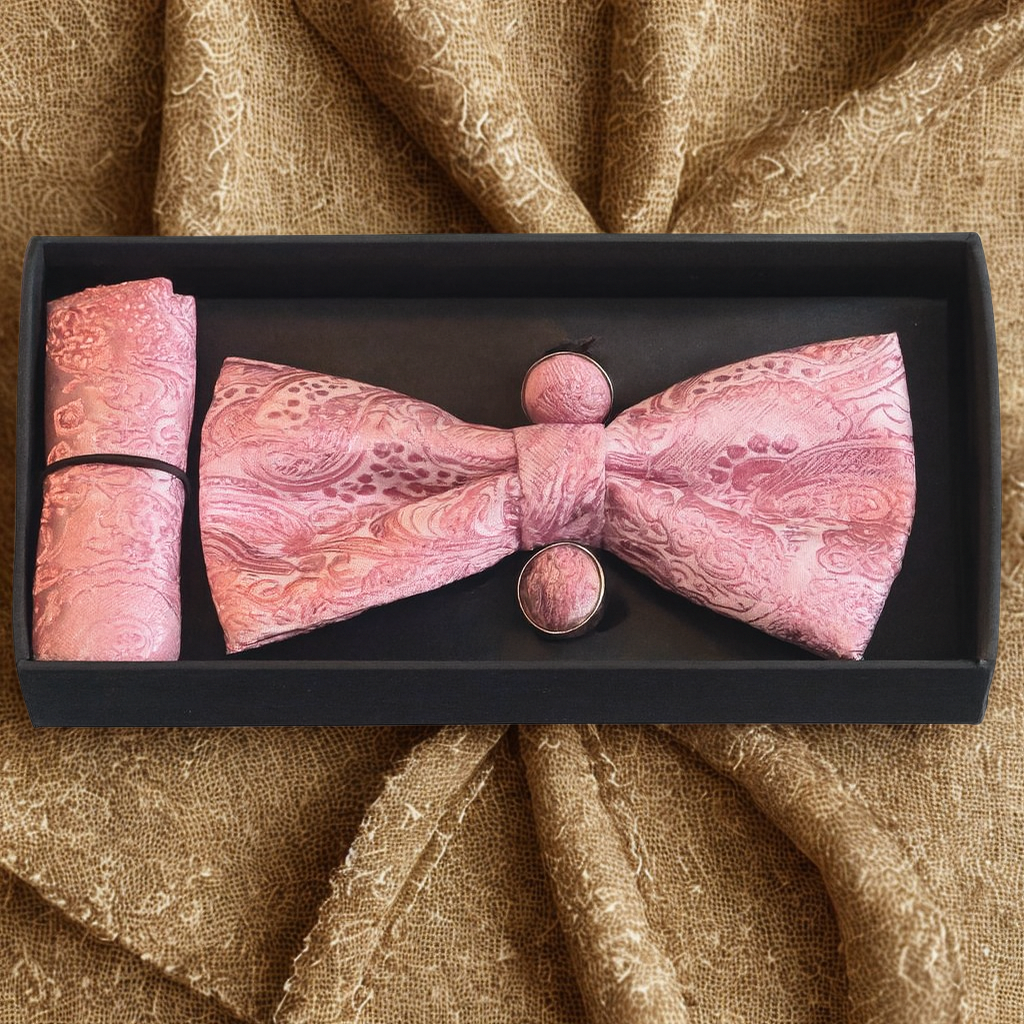 Set Corbatín + Pañuelo + Gemelos  |  Jacquard Corrugada (Cod 36)