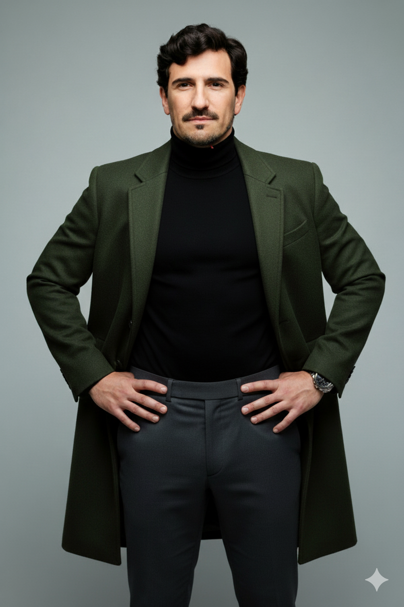 Abrigo Hombre con Botones | Estilo (Cod YK) (verde)