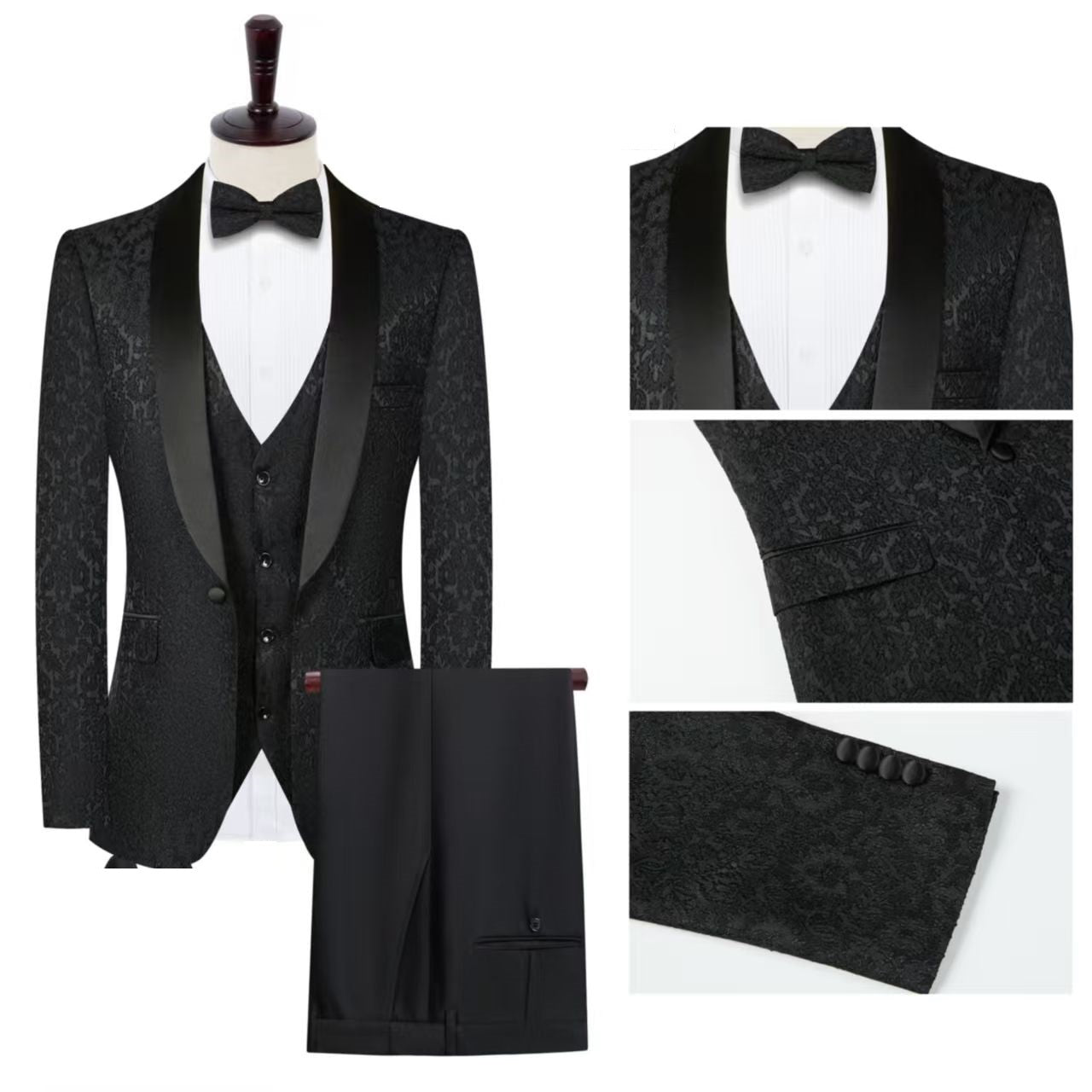 Esmoquin Traje para hombre | Elegancia con textura (Cod MQ)
