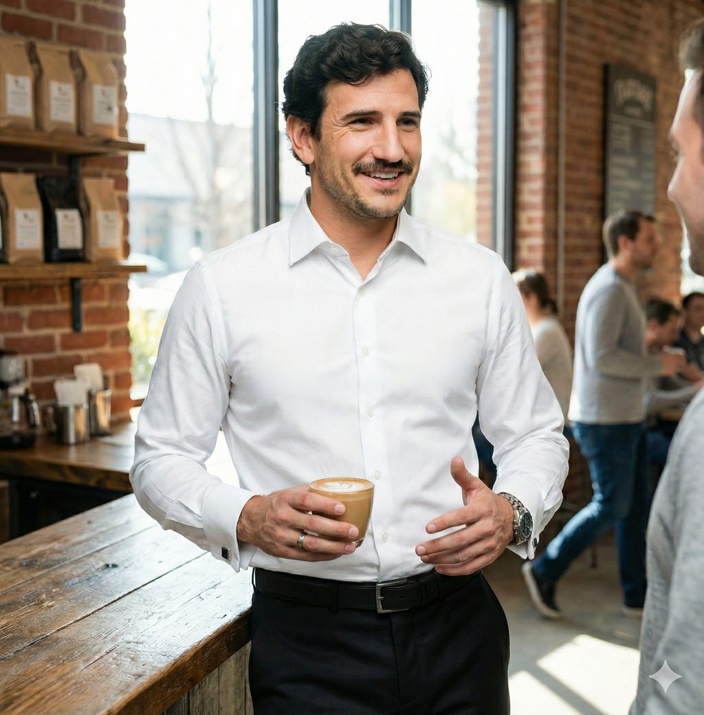 Camisa blanca para colleras. Puño francés (Cod 14)