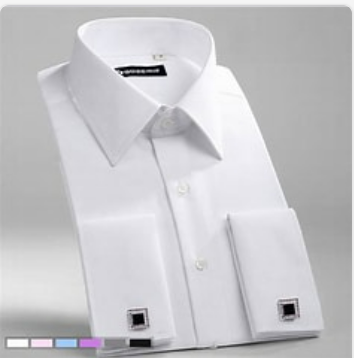 Camisa blanca para colleras. Puño francés (Cod 14)