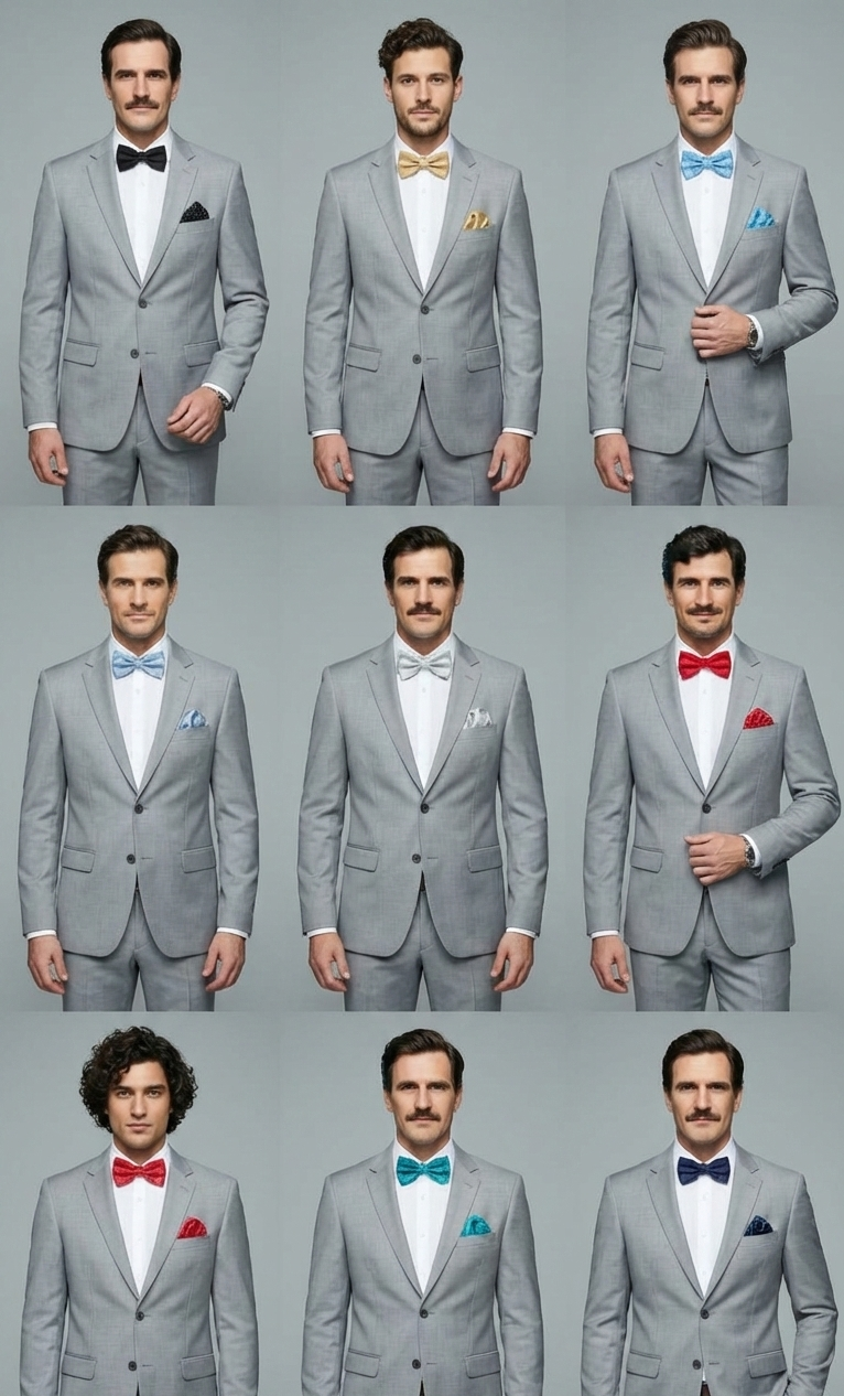 Set Corbatín + Pañuelo + Gemelos  |  Jacquard Lisa (Cod 36)