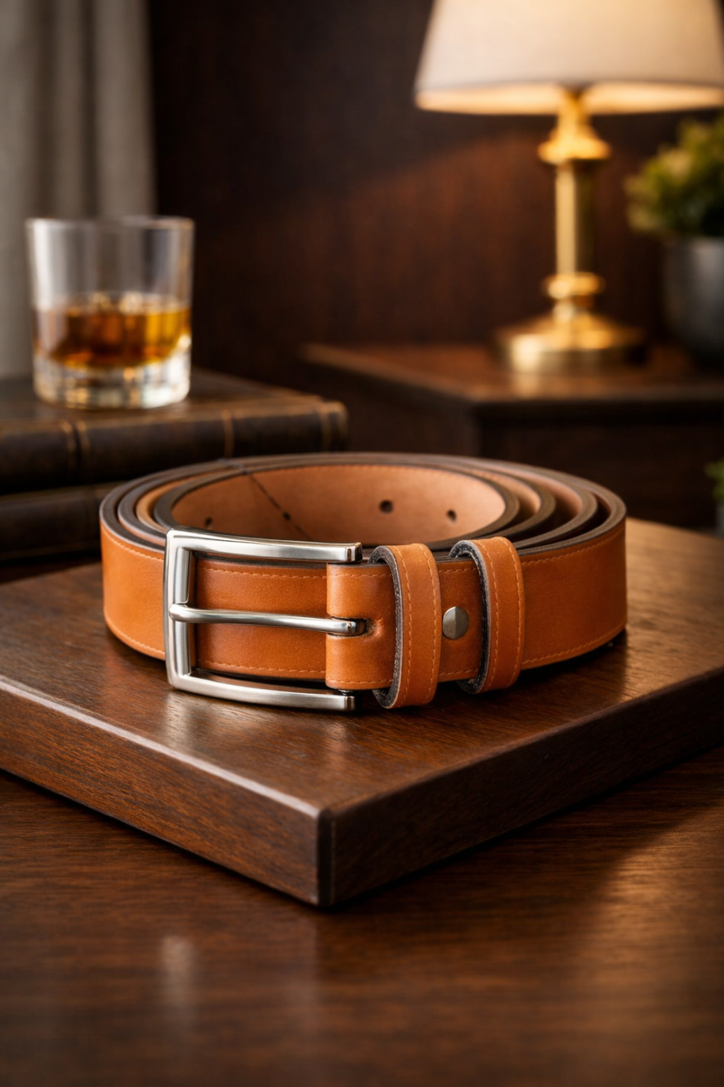 Cinturón cuero cafè |  Elegancia (Cod CN )